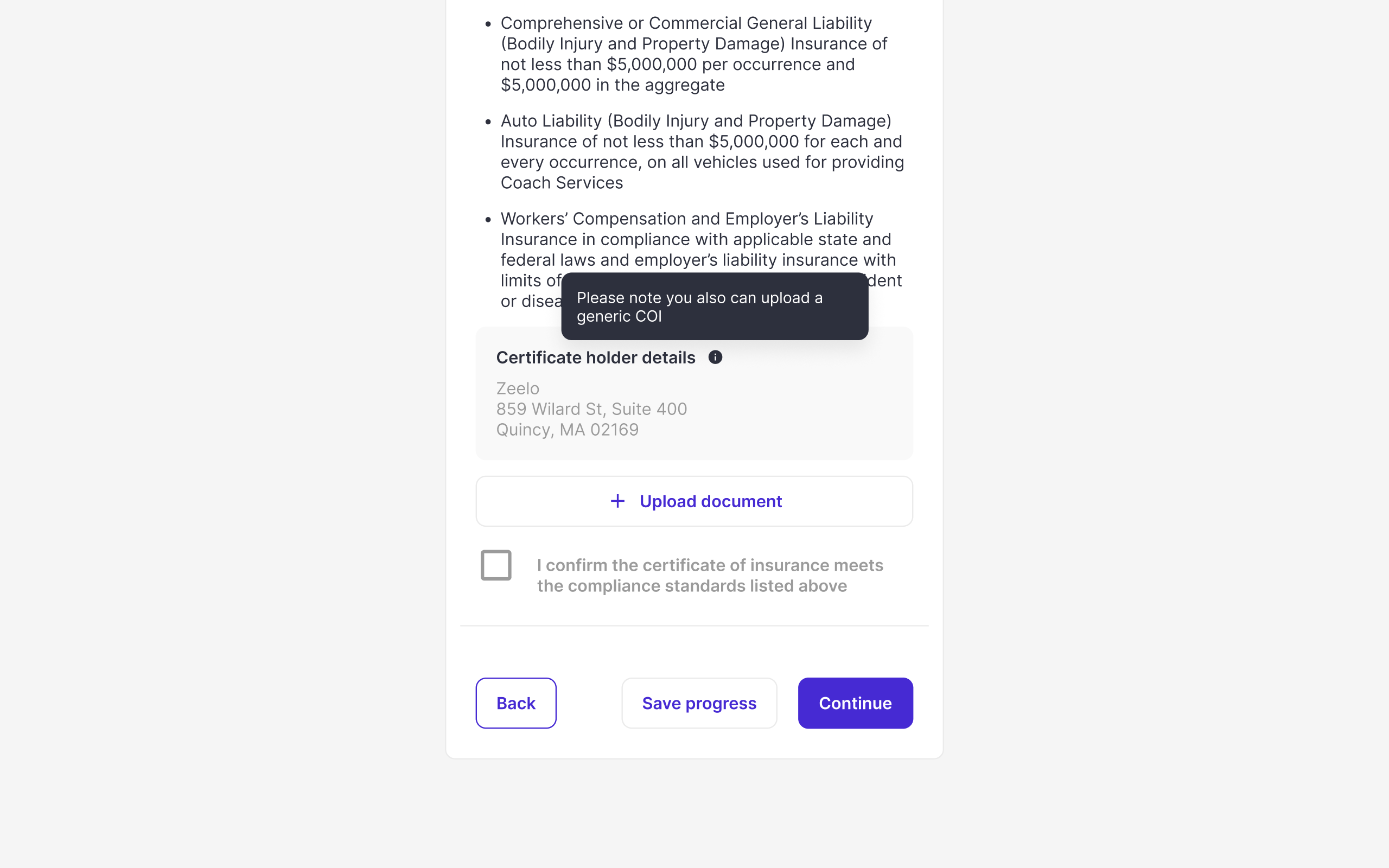 US additional info, non-selected state. US flow improvements screen.